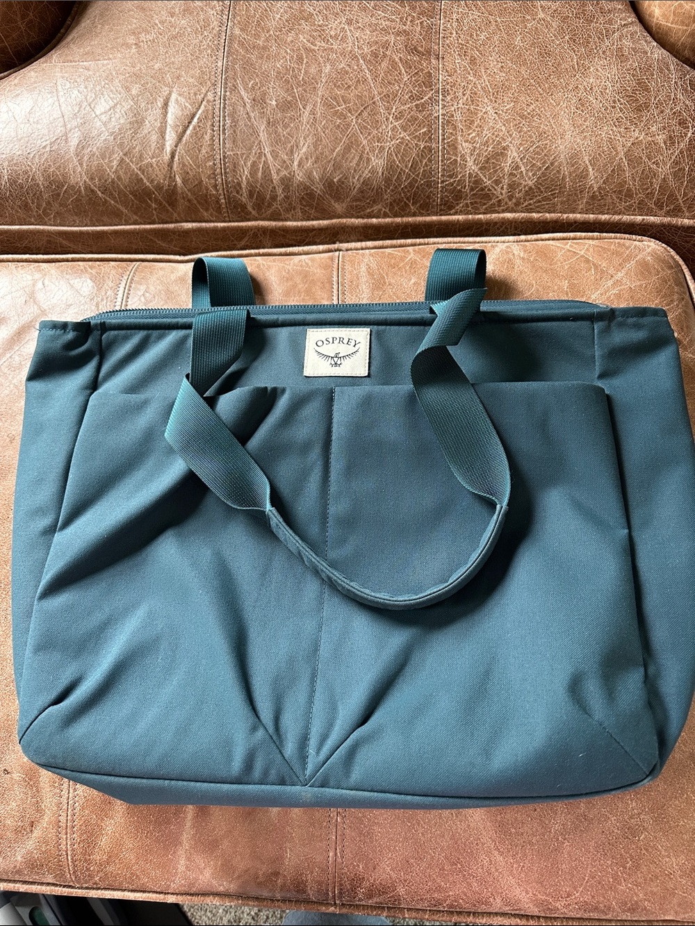 OSPREY Teal Green laptop Tote Bag with Front and Back  Pockets